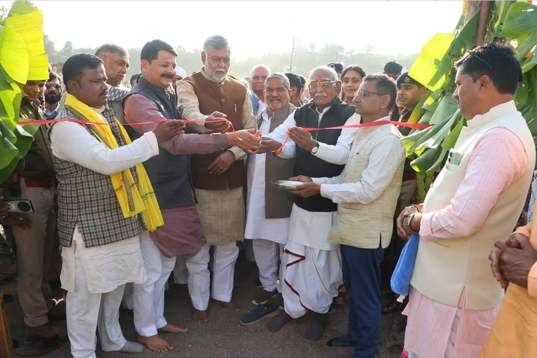 ब्रह्माण्ड घाट, ग्राम पंचायत बरमान खुर्द ,जिला नरसिंहपुर म. प्र. में बरमान मेला 2026 का शुभारंभ किया